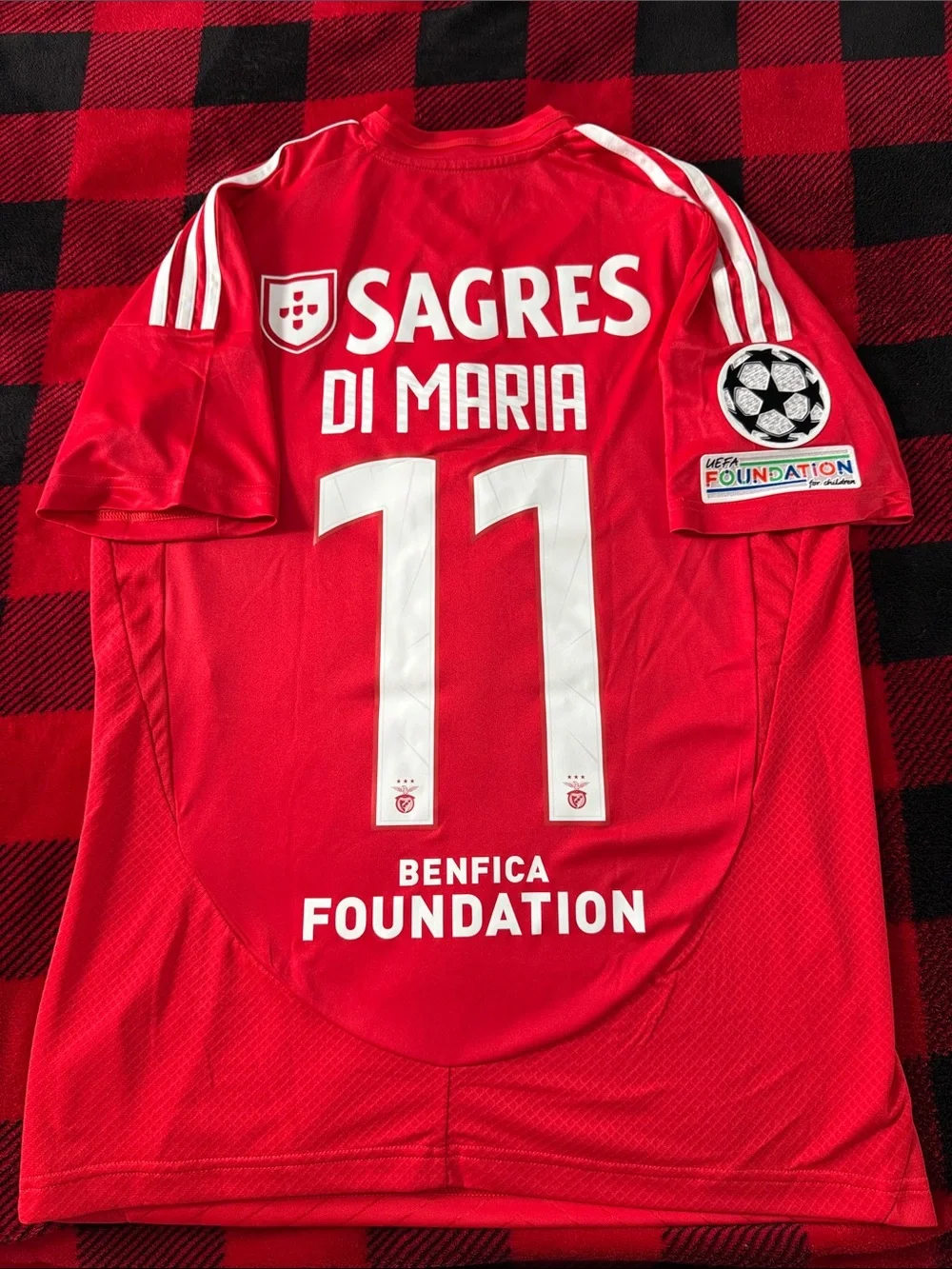 SL Benfica 🇵🇹 #11 Ángel Di Maria 2024-25 UCL Home Adidas Jersey